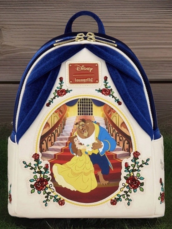 Loungefly Handbags - Disney Loungefly Beauty & the Beast BELLE Ballroom Blue Velvet Curtains Backpack
